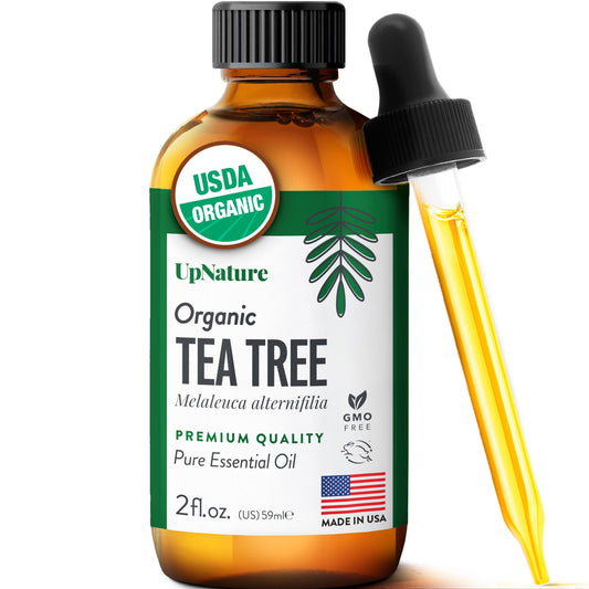 UpNature Organic Tea Tree Oil - 100% Pure Tea Tree Oil for Skin, Hair, Toenail, 2oz