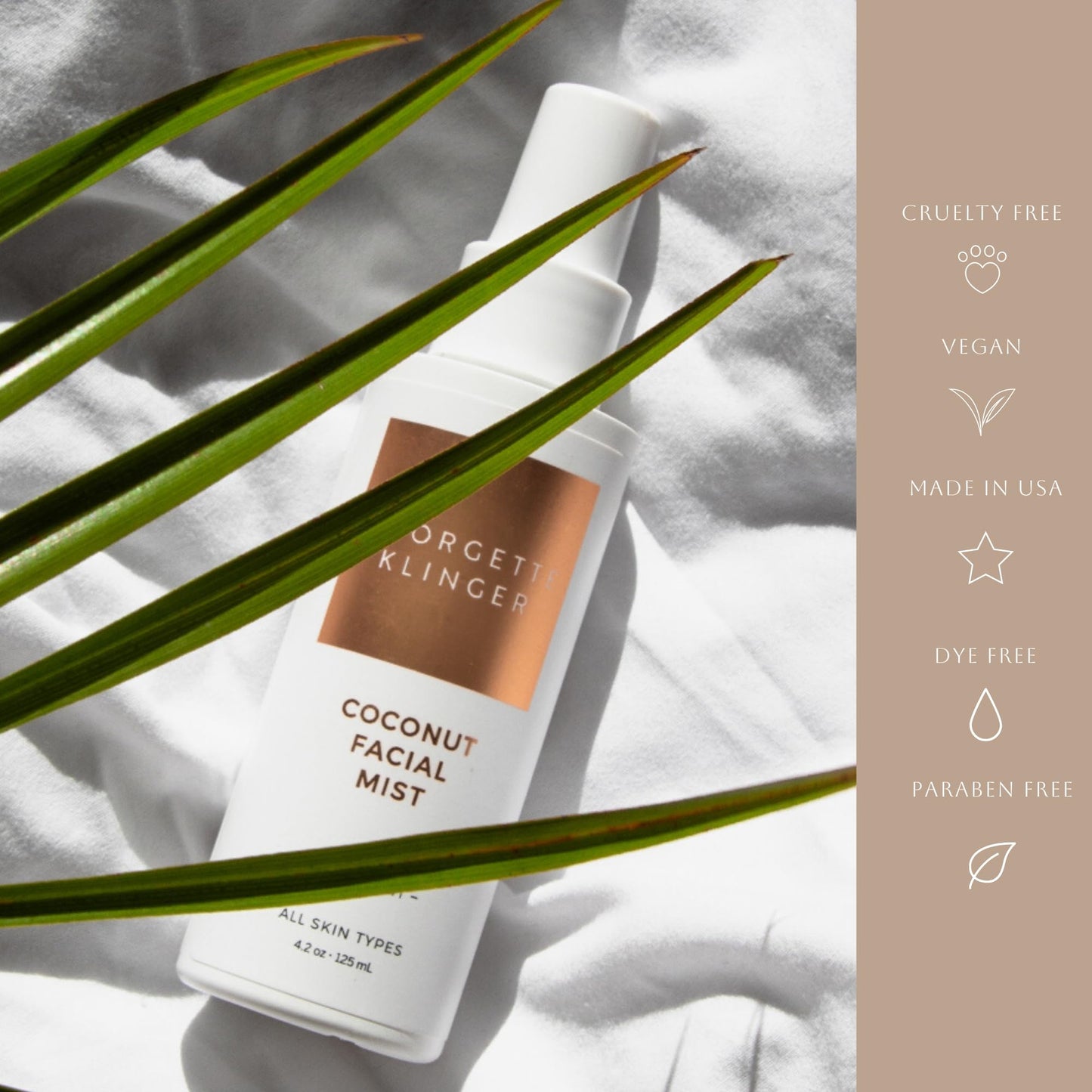 Georgette Klinger Coconut Facial Mist – Hydrating Makeup Setting Spray, Moisturizes & Protects Skin for Dewy, Plump Finish, 4.2 oz