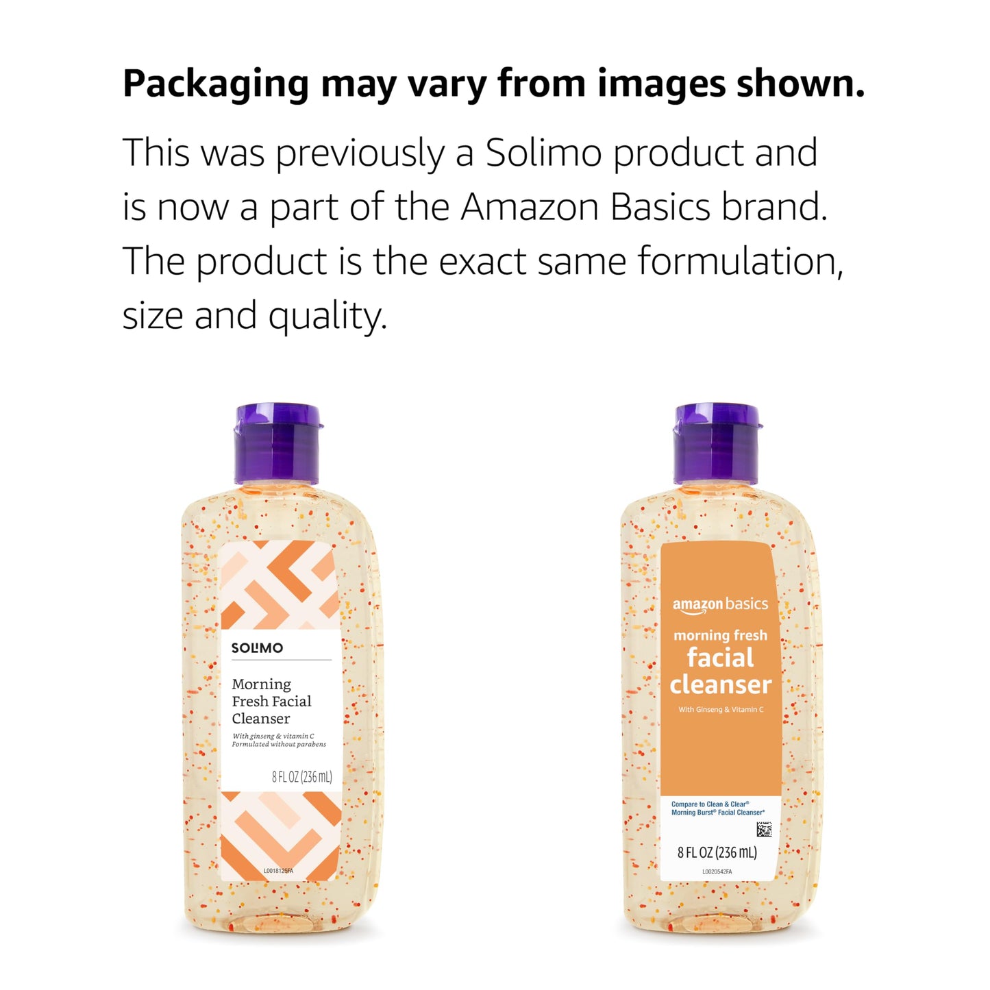 Amazon Brand - Solimo Morning Fresh Facial Cleanser with Ginseng and Vitamin C, 8 fl oz