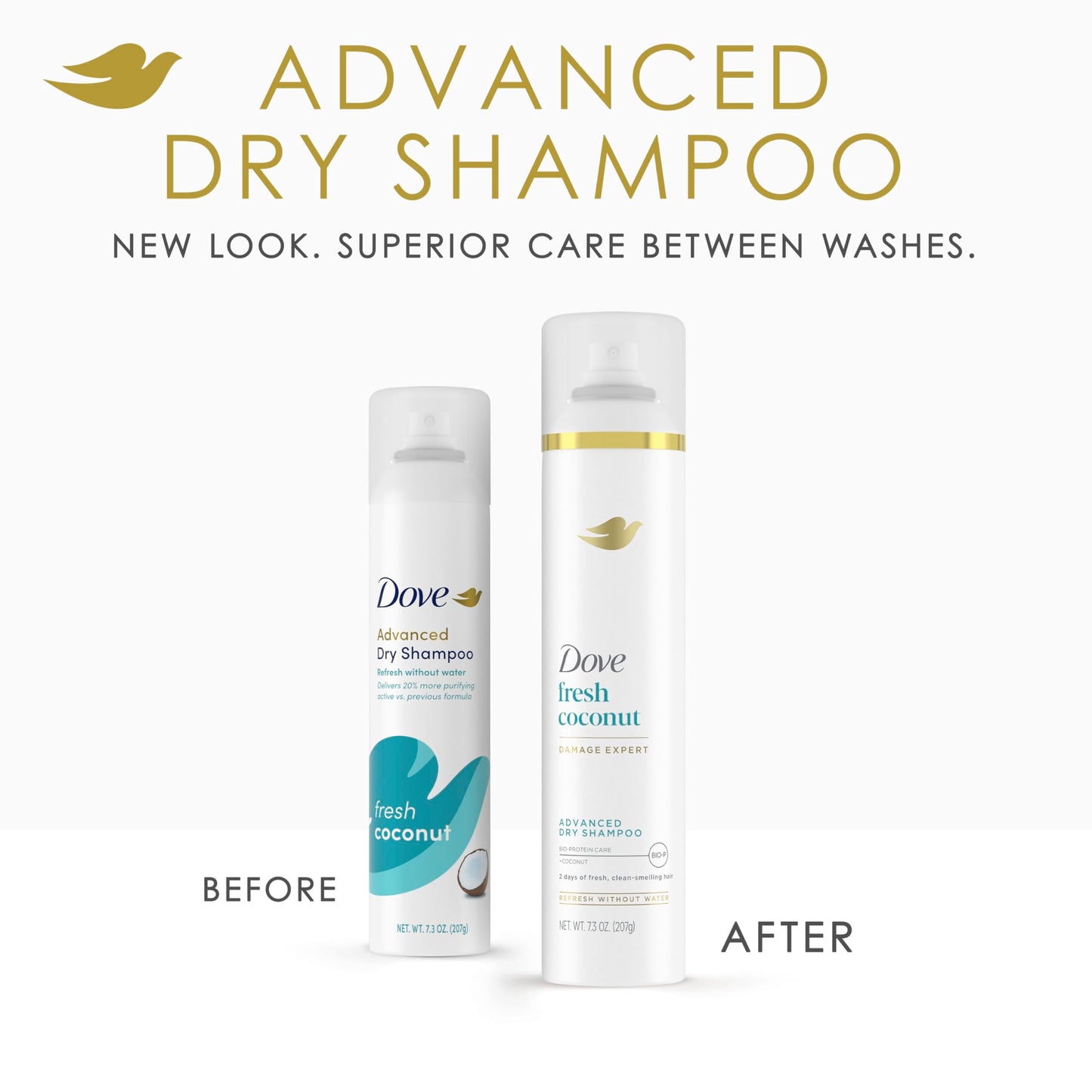 Dove Advanced Dry Shampoo Fresh Coconut Refresh & Revive Hair Without Water for Clean & Fresh Hair 7.3 oz