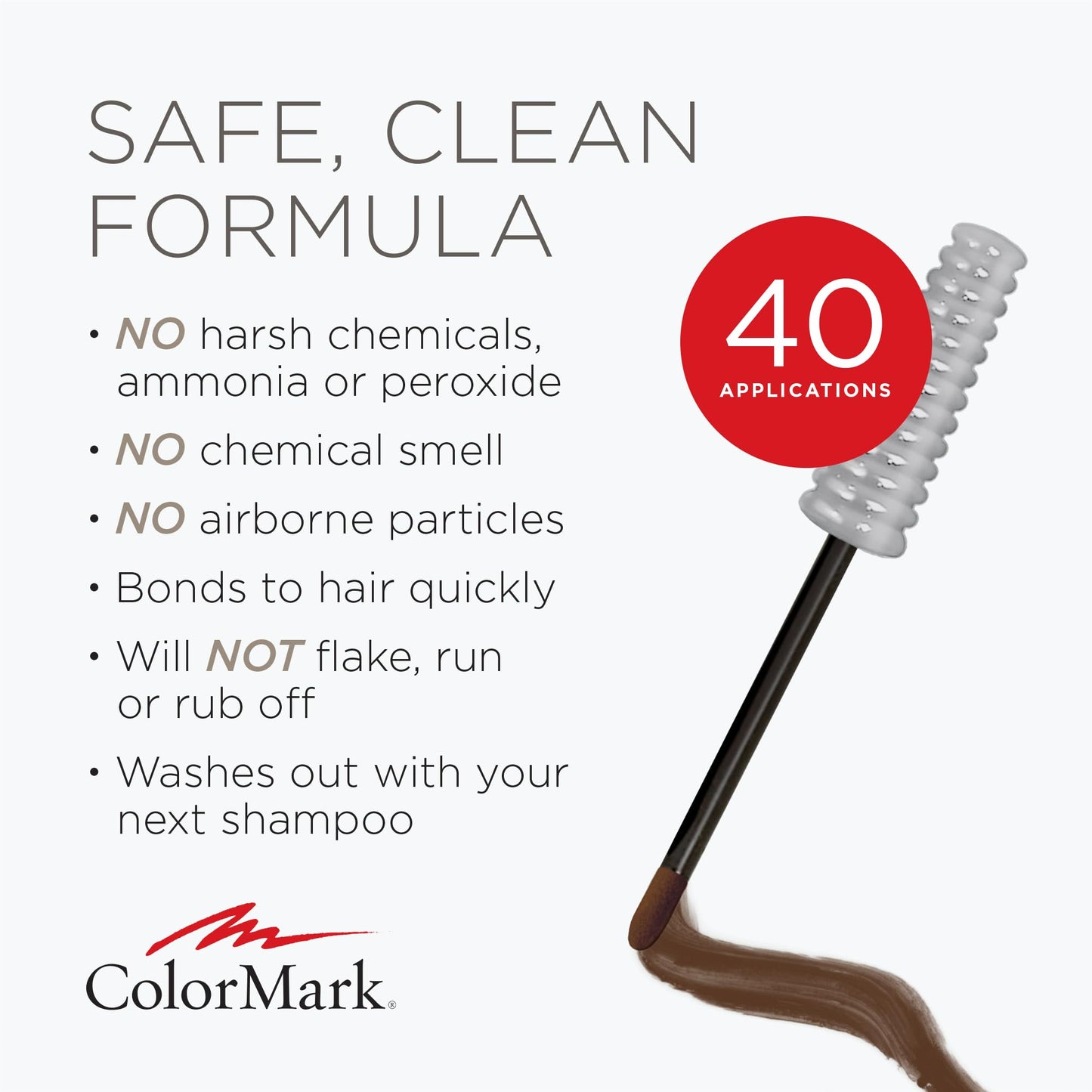 ColorMark PRO Medium Brown Liquid Gray Root Touch Up Wand Applicator, Real Hair Color