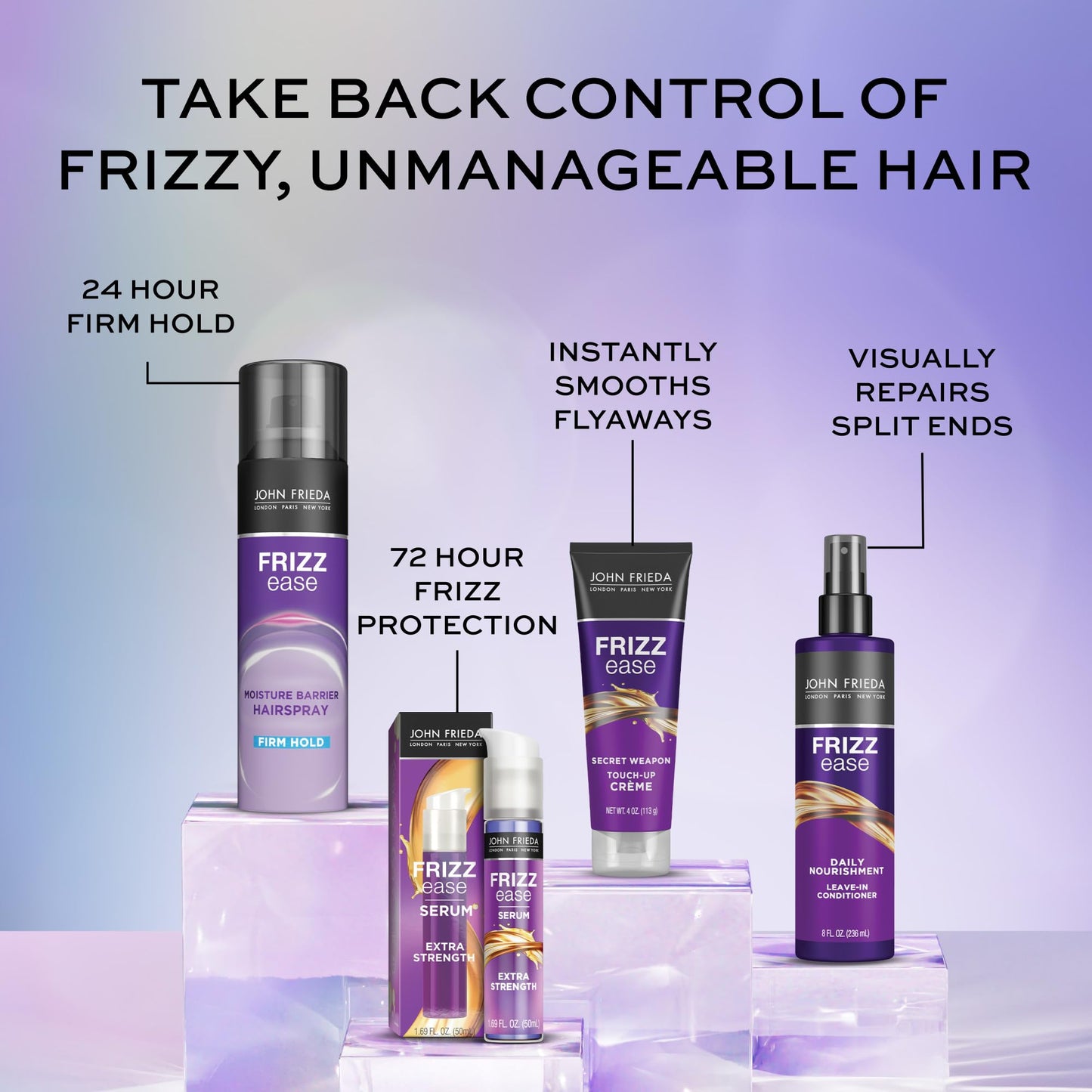 John Frieda Frizz Ease Secret Weapon Touch-Up Crème - Anti-Frizz Styling Cream for Smooth, Frizz-Prone Hair, 4 Oz