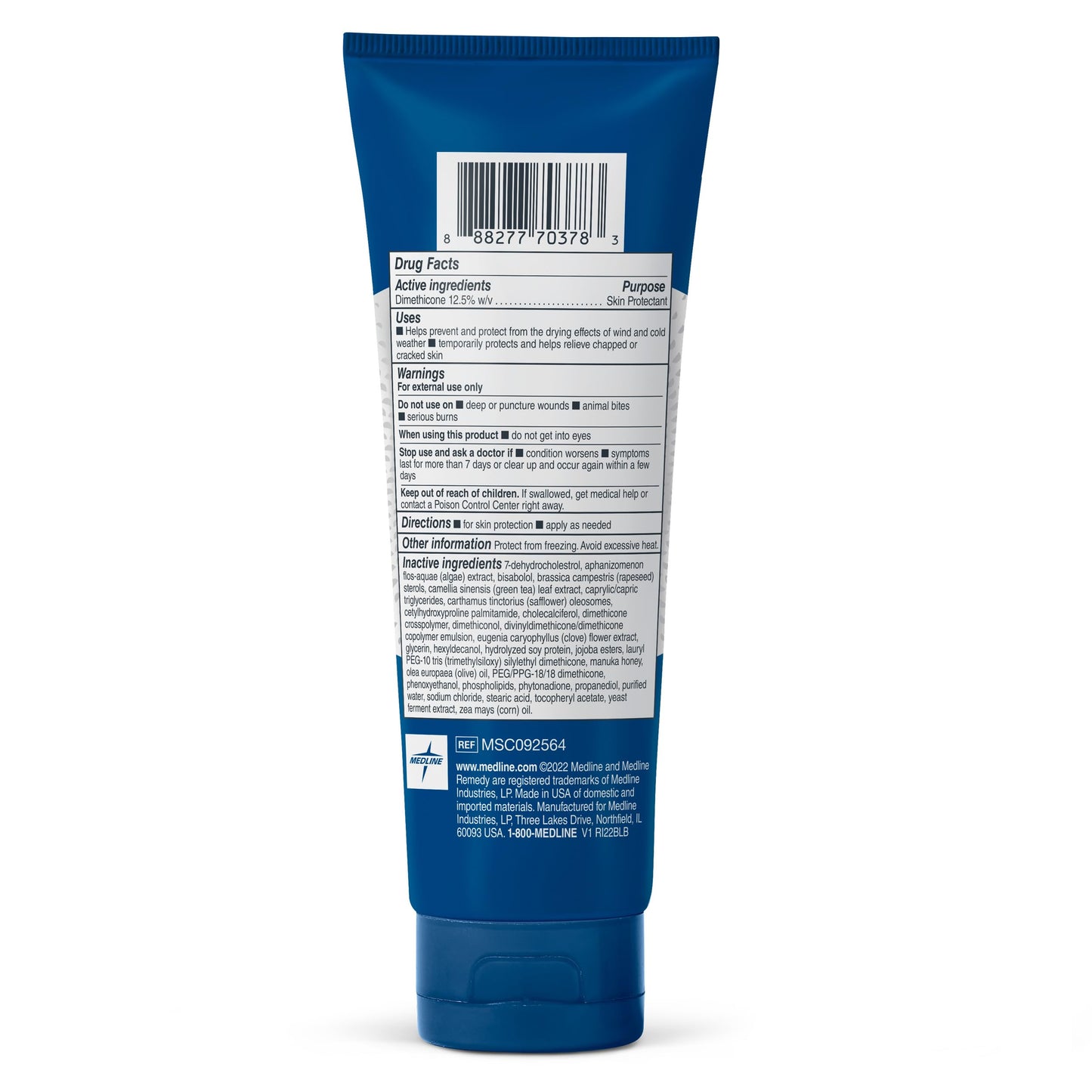 Medline Remedy Unscented Silicone Cream 4oz – Gentle, Breathable, Hypoallergenic, Paraben-Free Barrier for Dry, Cracked Skin, All Ages