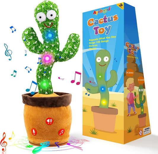 Ayeboovi Dancing Talking Cactus Toy, Mimicking & Recording, Volume Adjustable Baby & Toddler Toy with 120 Songs for Kids