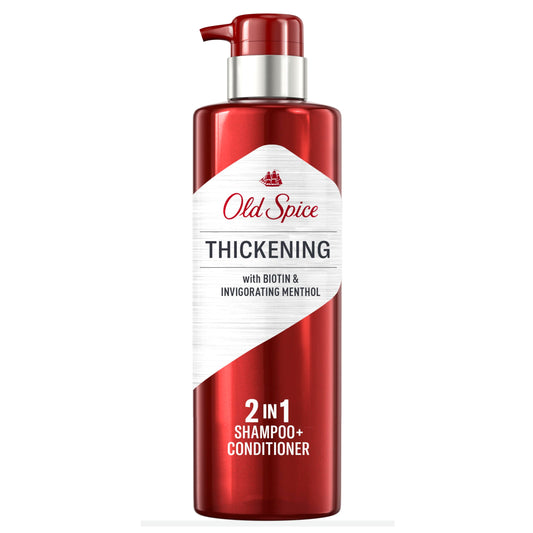 Old Spice Thickening 2-in-1 Men's Shampoo and Conditioner with Biotin and Invigorating Menthol, 17.9 oz