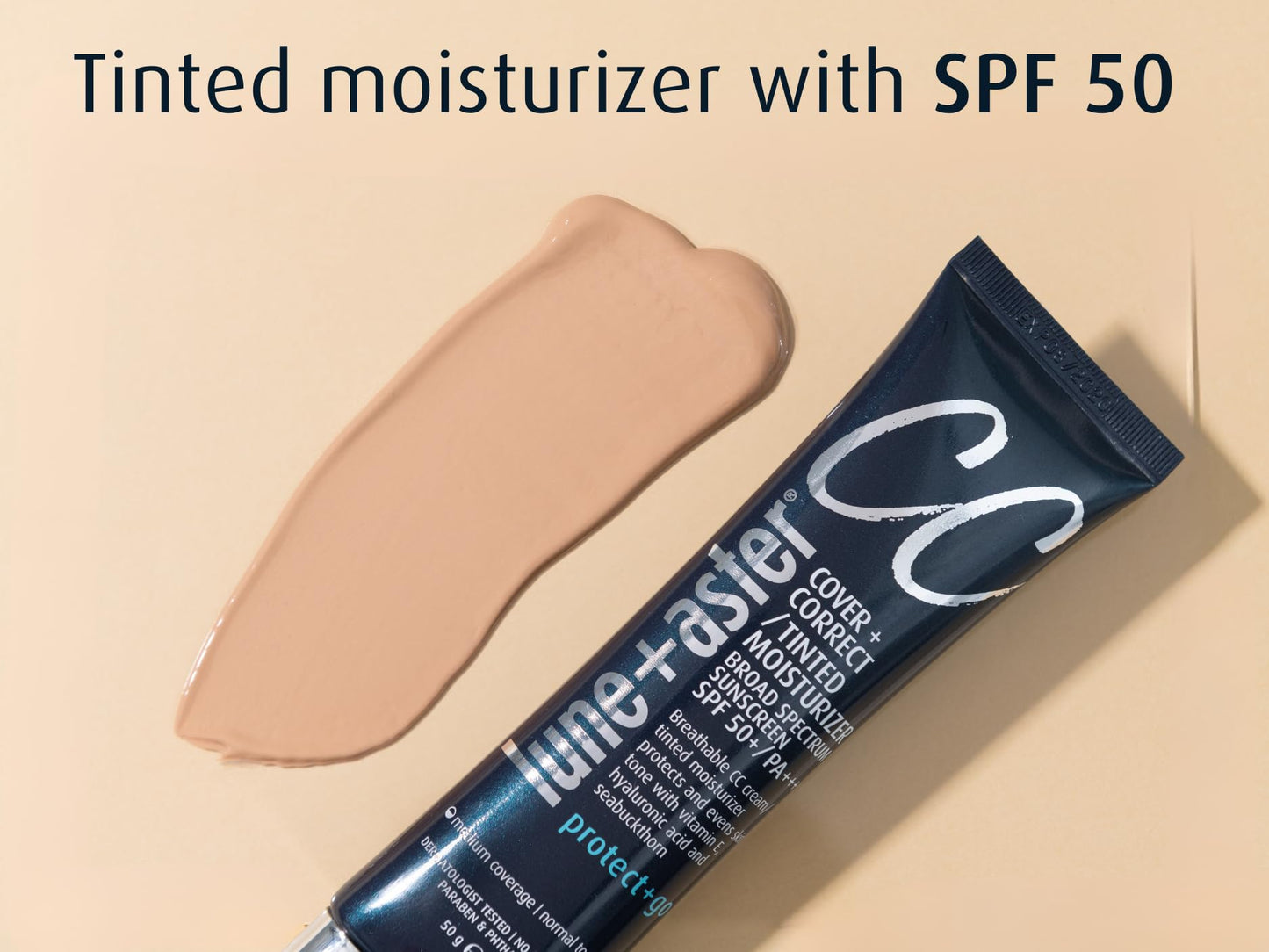 Lune+Aster CC Cream Broad Spectrum SPF 50/PA+++ - Medium - Medium coverage CC Cream with SPF 50 creates a dewy glow