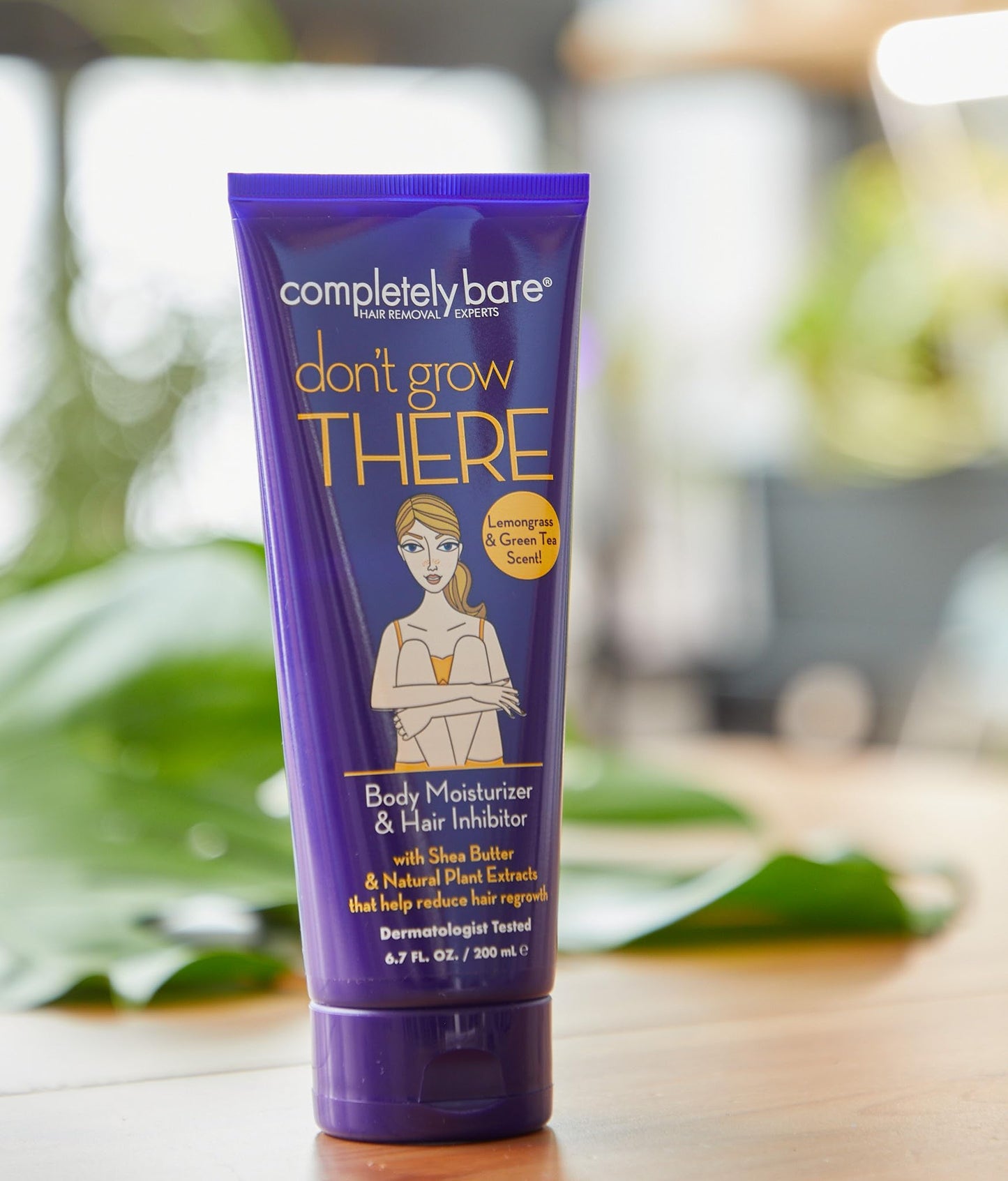 Completely Bare don't grow THERE Body Moisturizer & Hair Inhibitor - Shea Butter & Hair Minimizers 6.7 FL OZ