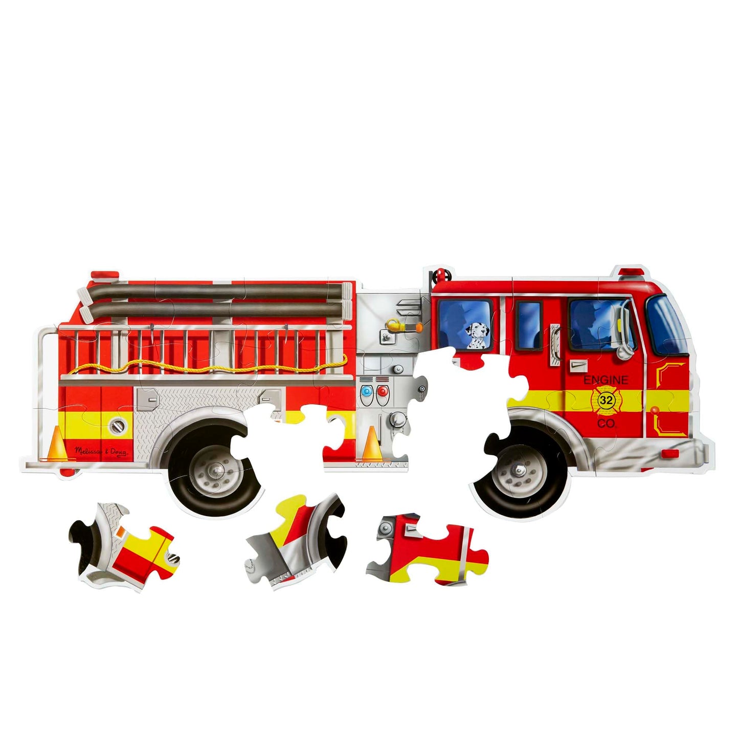 Melissa & Doug Fire Truck Jumbo Jigsaw Floor Puzzle (24 pcs, 4 feet Long) - FSC Certified