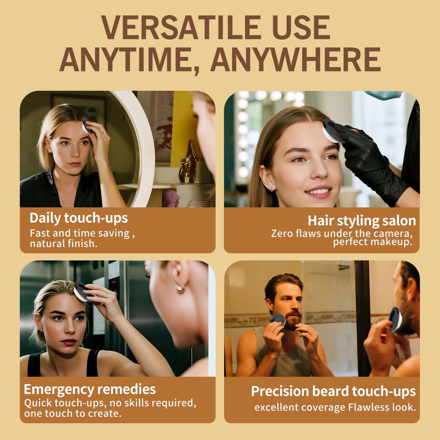 gowwim Hairline Powder(Dark Brown) Hair Root Dye, Instantly Hair Color Shadow Cover Gray Hair Root, Hair Touch-Up, Thin Hair Powder 4 g