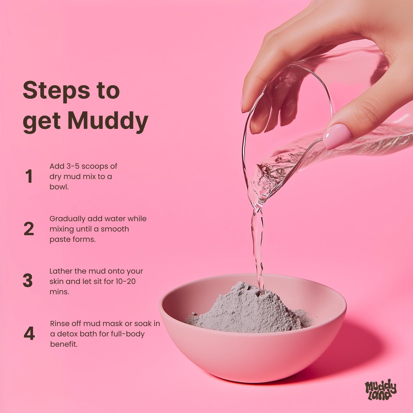 Muddyland Bentonite Clay Detox Bath & Full Body Mud Mask – Mineral-Rich Clay with Epsom Salt for Adults & Kids, Heavy Metal Detox Soak