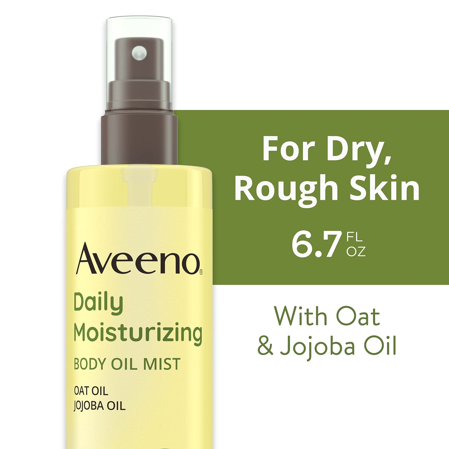 Aveeno Daily Moisturizing Body Oil Mist, Oat & Jojoba, Lightweight Non-Greasy Spray for Dry, Sensitive Skin, 6.7 fl oz, Paraben-Free