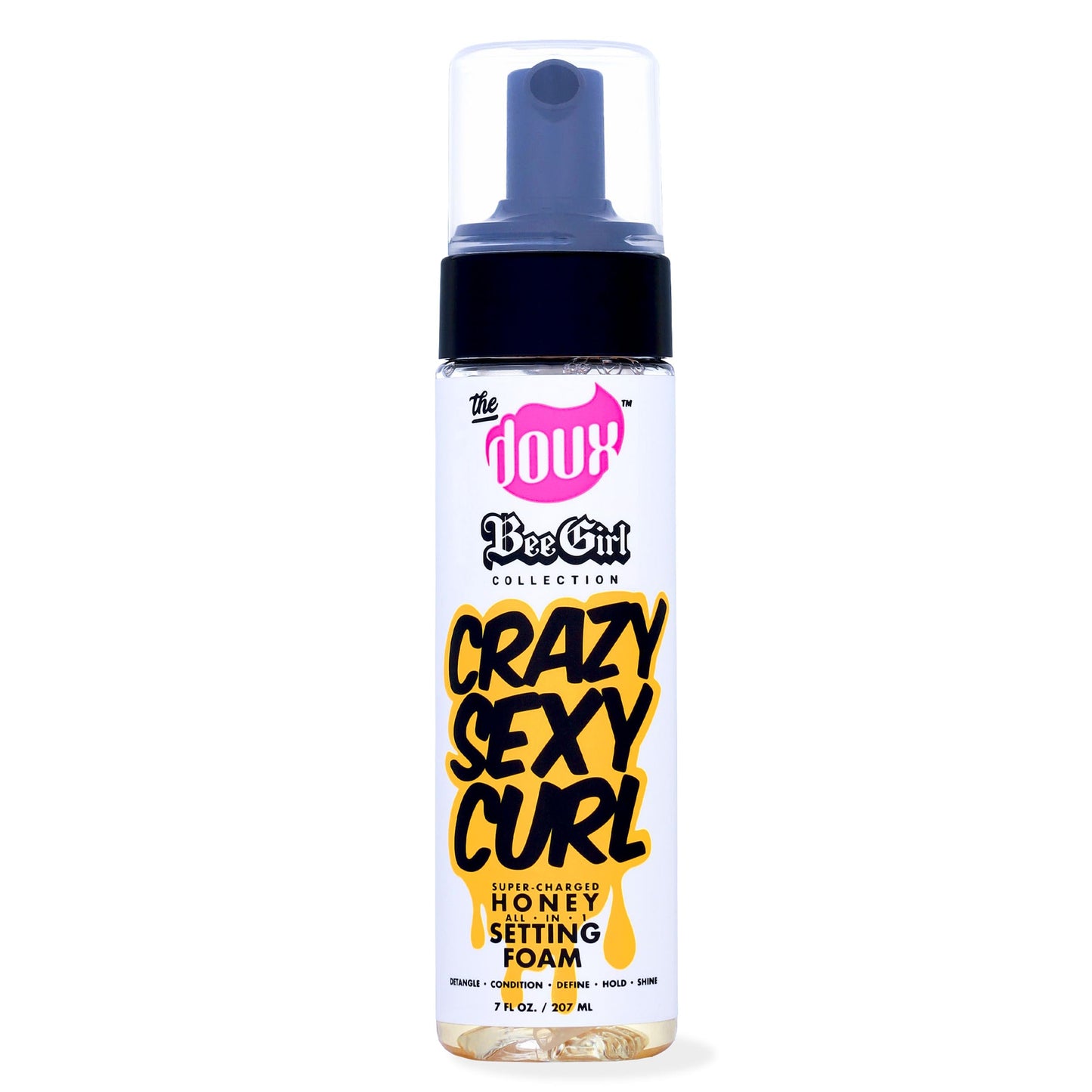 The Doux CRAZYSEXYCURL Honey Foam Curl Cream & Mousse – Heatless Curls, Frizz Control, Shine & Moisture with Aloe & Silk Amino Acids