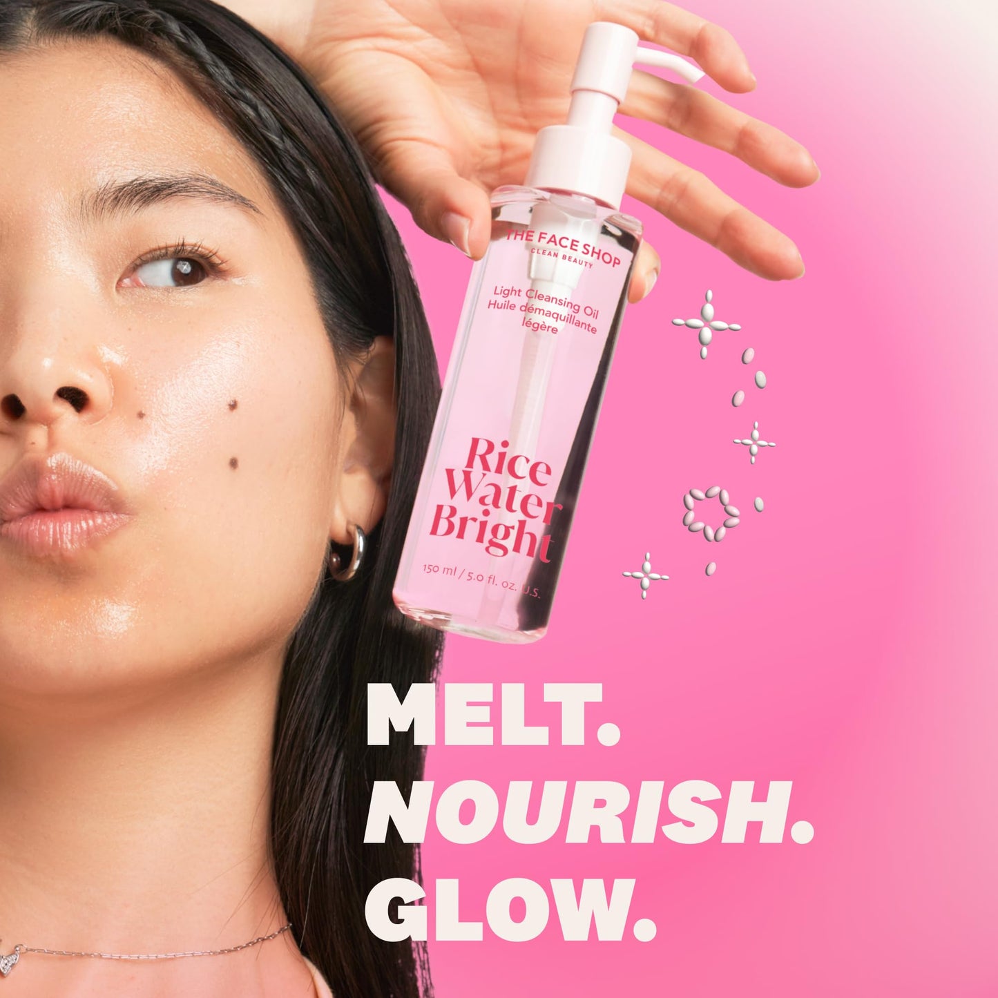 The Face Shop Rice Water Bright Cleansing Duo Set – Gentle Face Wash & Pore Control Cleansing Oil, Hydrating, Moisturizing, Vegan, Korean Skincare