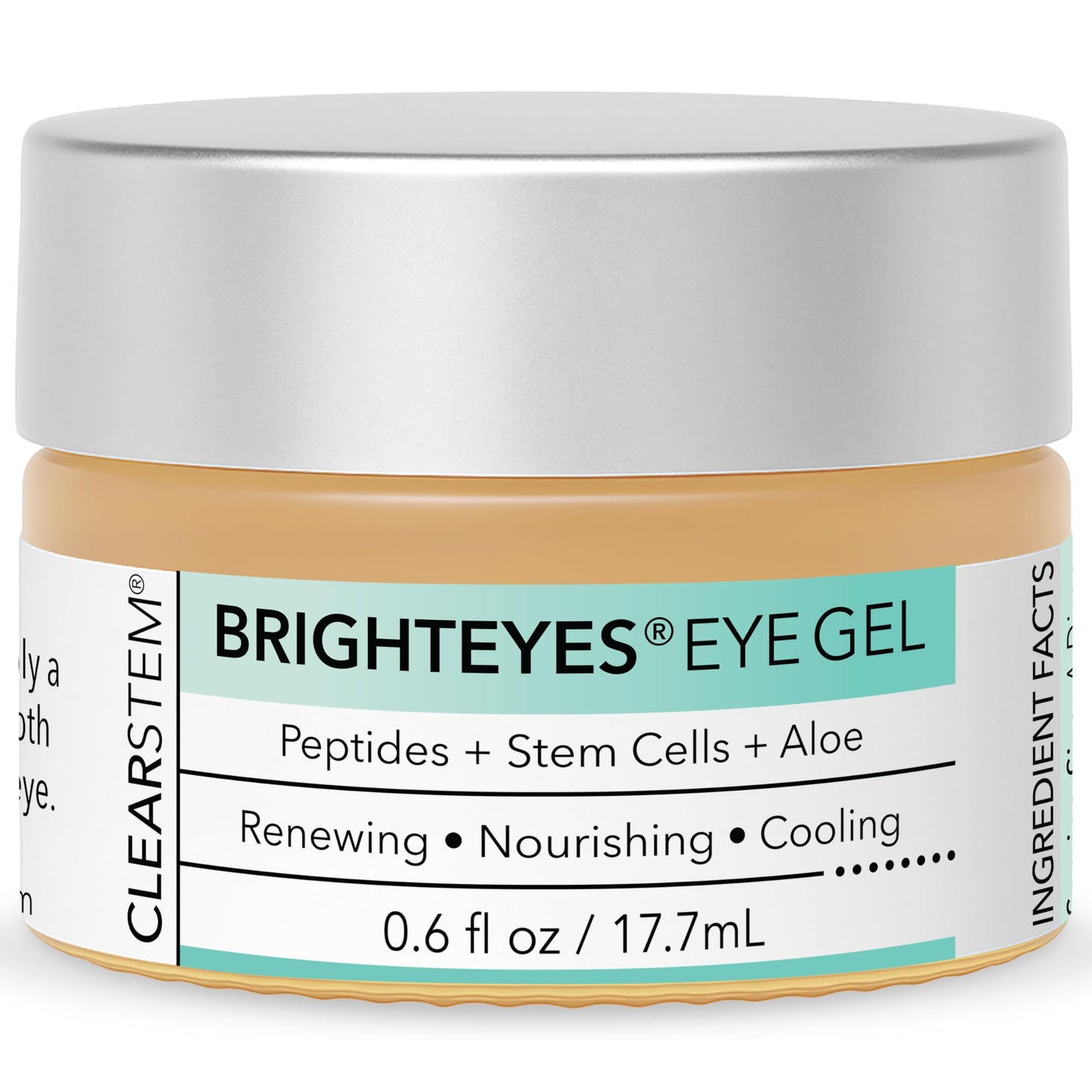 CLEARSTEM BRIGHTEYES Eye Gel & Lip Renewal - Cooling, Nourishing, Stem Cells, Peptides, Collagen, Aloe Vera - Gluten Free, 0.6 fl oz