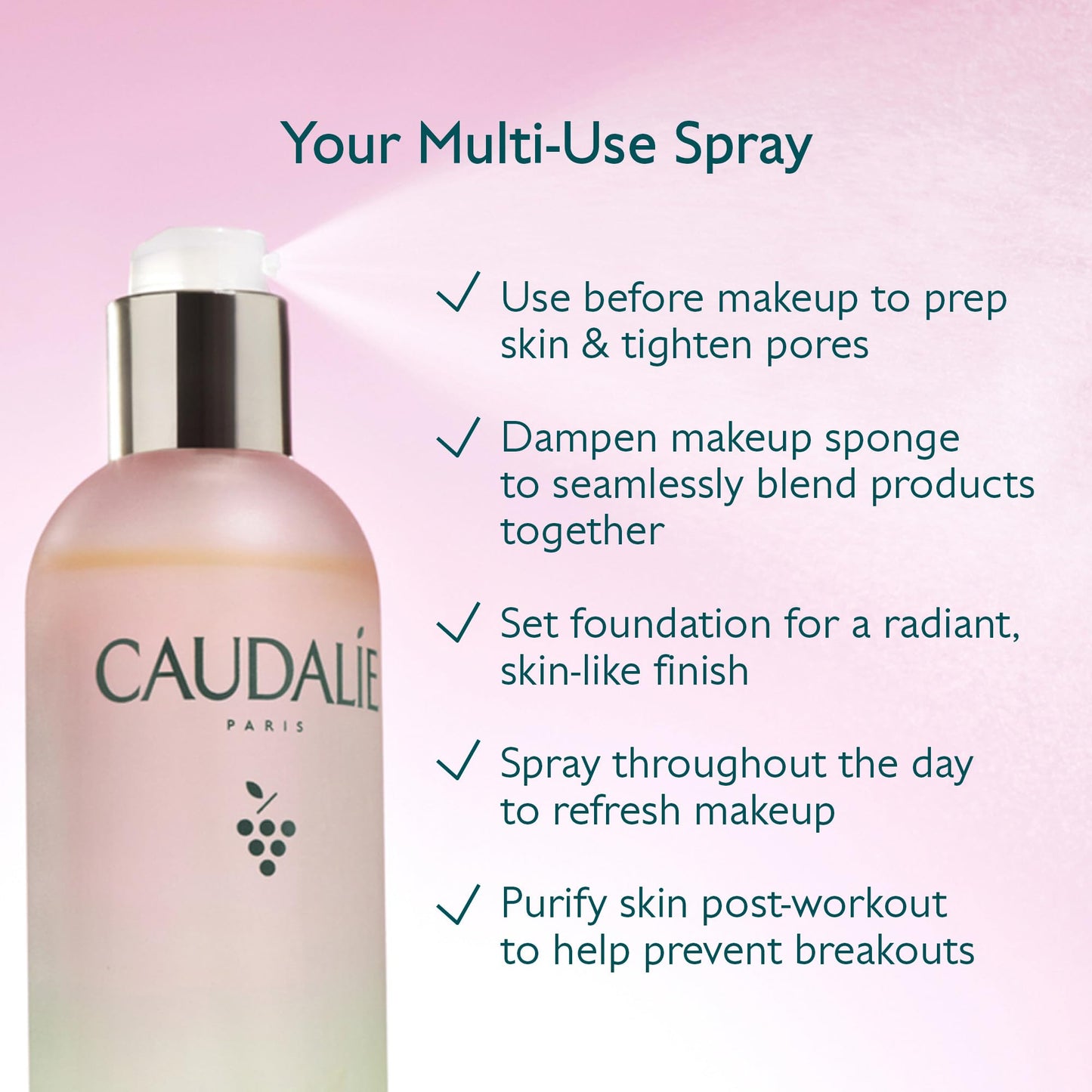 Caudalie Beauty Elixir Face Mist: Toner That Tightens Pores + Reduces Dullness + Sets Makeup - 30 mL
