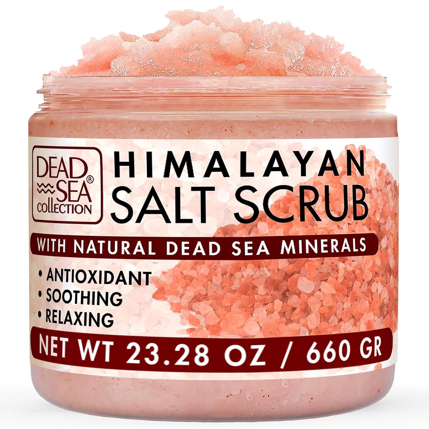 Dead Sea Collection Himalayan Salt Scrub – Exfoliating & Moisturizing Body Scrub for Women with Dead Sea Minerals & Pure Oils, 23.28 Oz