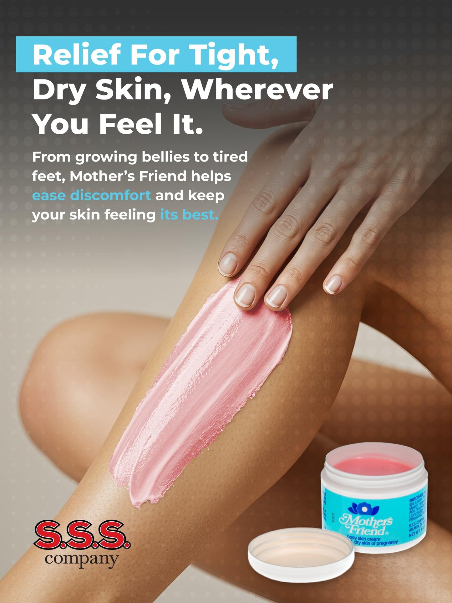 1 Pack of Mothers Friend Body and Skin Cream, for Stretched Tight and Dry Skin of Pregnancy