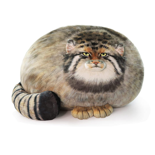 Pallas Cat Stuffed Animal Plush, Cute Steppe Kitten Plush Pillow Doll, Soft Plush Toy Gift for Kids & Adults, 18 Inch Body Pillow