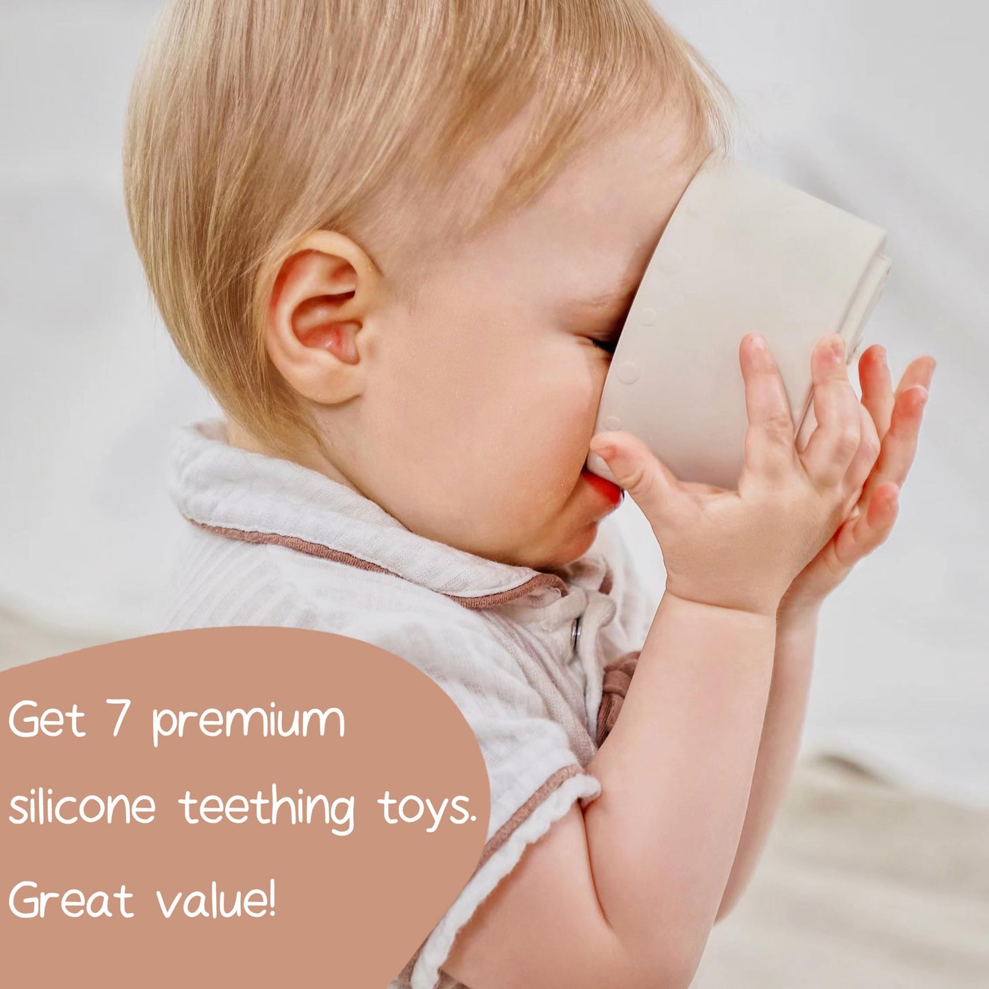 Moonkie Stacking Cups Toy, Fun Educational Baby Toys Silicone Soft Teething Toy, Age 6+ Months, 7 Piece Set