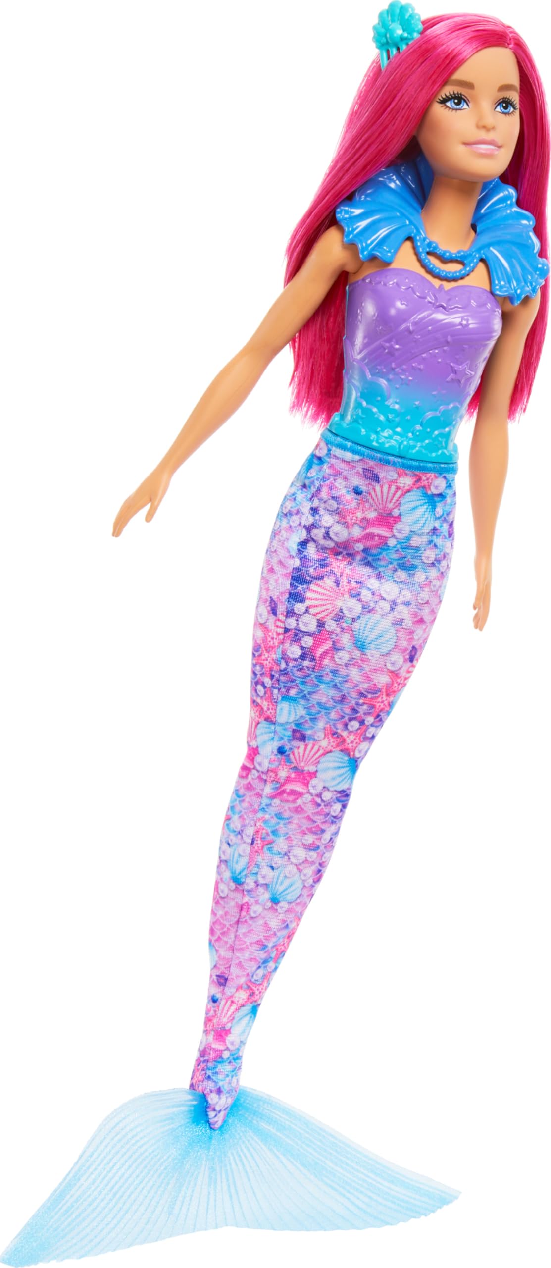 Barbie Advent Calendar with Doll & 24 Surprise Accessories Including Unicorn & 3 Pets, Transform Pink-Haired Fashion Doll into Mermaid, Fairy & More