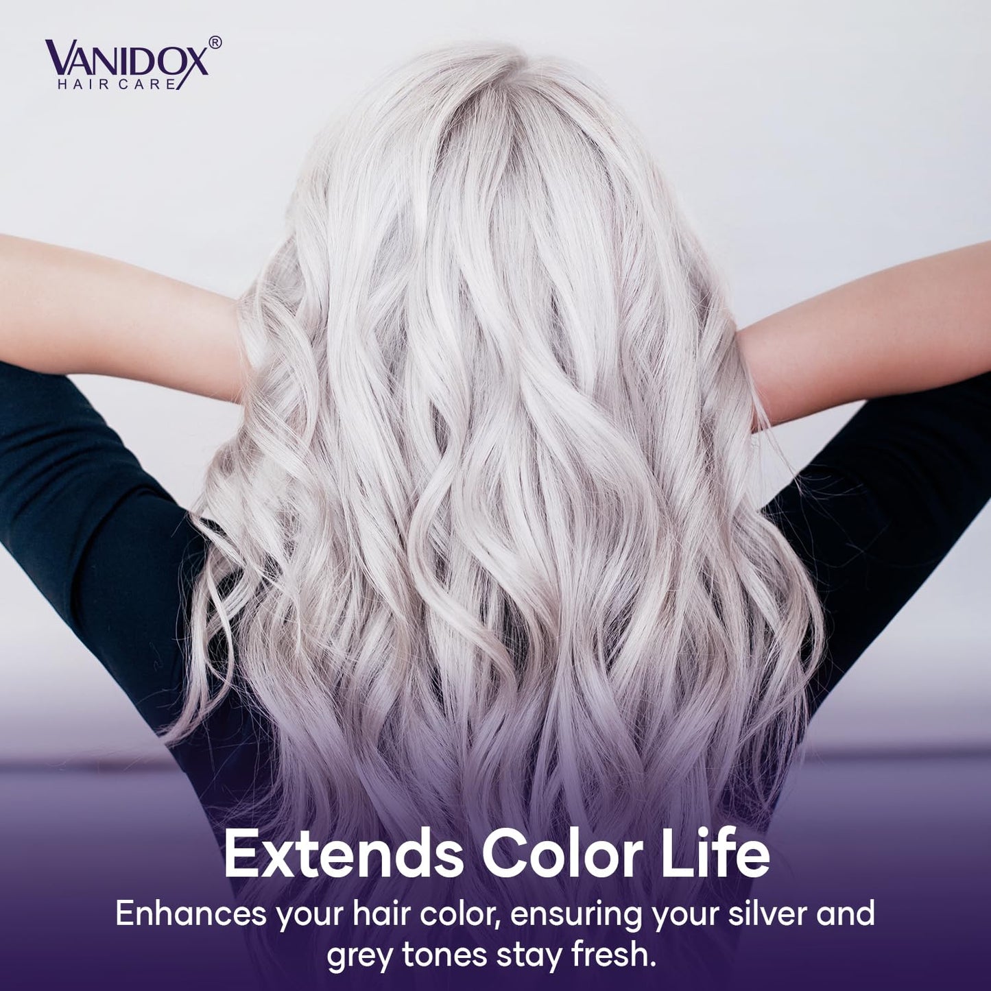 VANIDOX Purple Shampoo & Conditioner Set for Gray & Silver Hair, Sulfate-Free, Moisturizing, Color-Safe, Boosts Shine & Brightness, 16 fl oz Each
