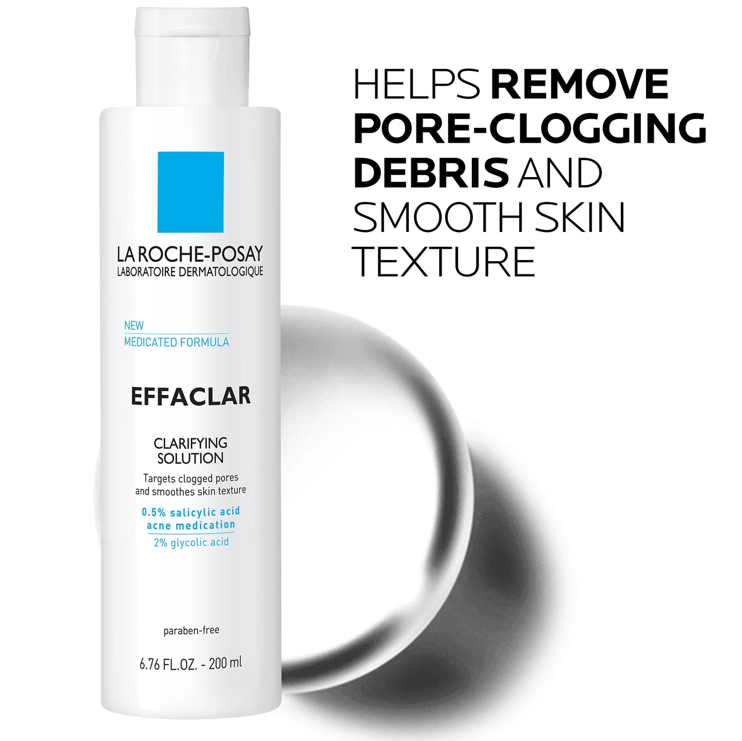 La Roche-Posay Effaclar Acne Toner – Salicylic & Glycolic Acid, Gentle Exfoliant, Pore Refining, Removes Dead Skin Cells, Oily Skin