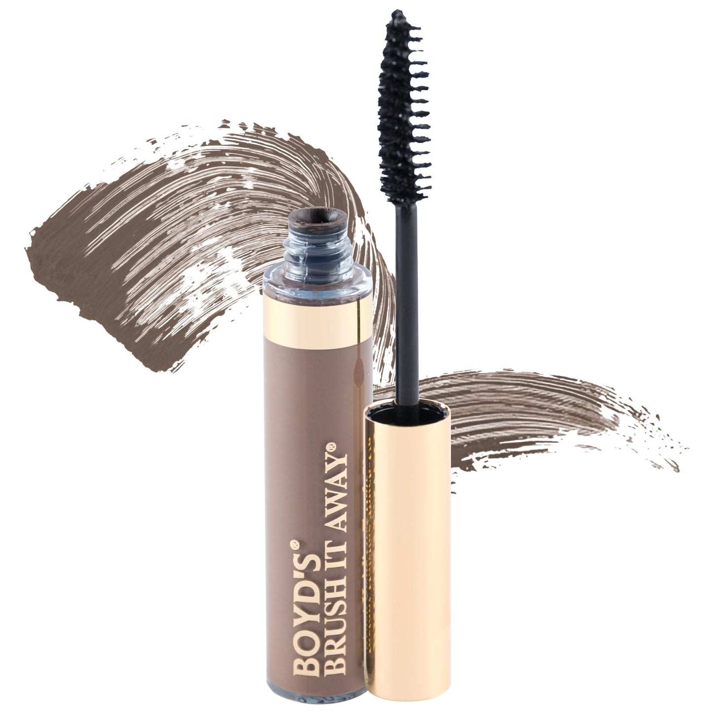 Boyd’s Brush It Away Grey Hair Root Touch Up | Temporary Hair Color Mascara for Women & Men | Quick-Dry, Water-Resistant, Light Brown