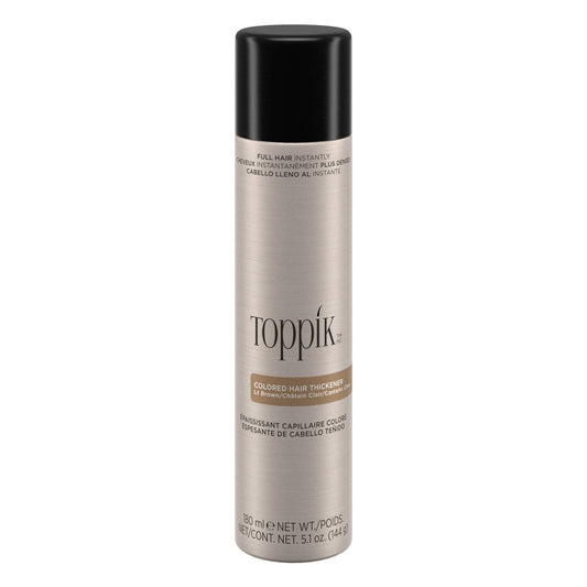 Toppik Colored Hair Thickener Spray, Light Brown – Volumizing Root Touch-Up Concealer for Thinning Hair, Adds Fullness & Covers Grays, 5.1oz