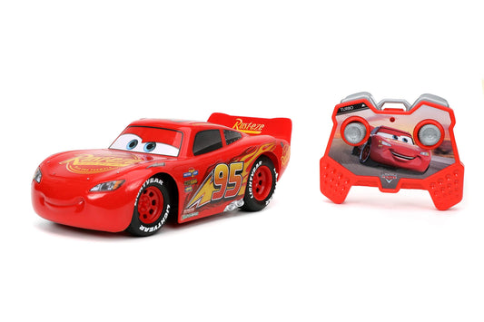 Jada Toys Pixar Cars 1:24 Lightning McQueen RC Remote Control Car 2.4 GHz Red Toys for Kids