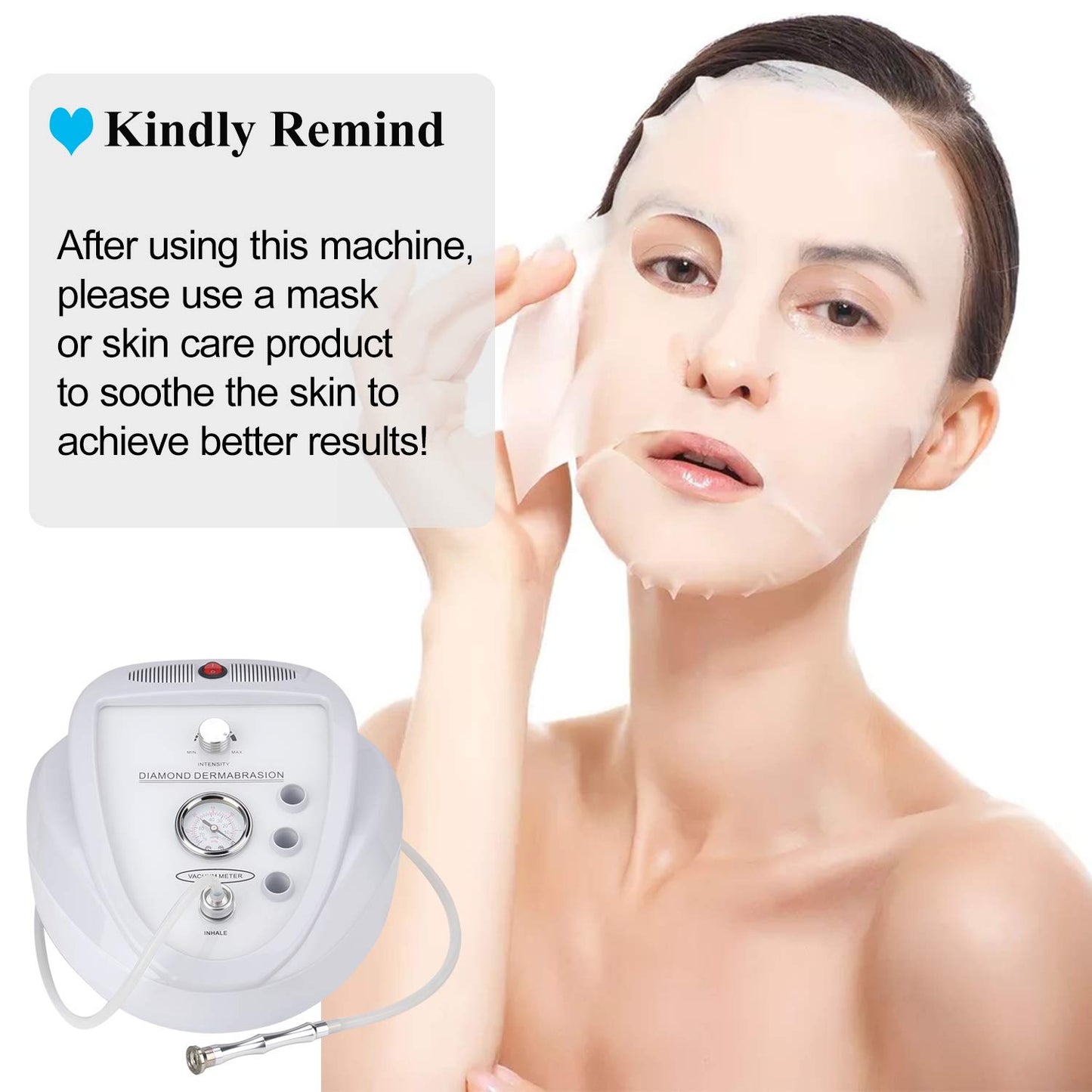 Upgraded Diamond Microdermabrasion Machine – 65-68cmHg Suction, Professional Skin Peeling, Rejuvenation, Lifting & Tightening Device