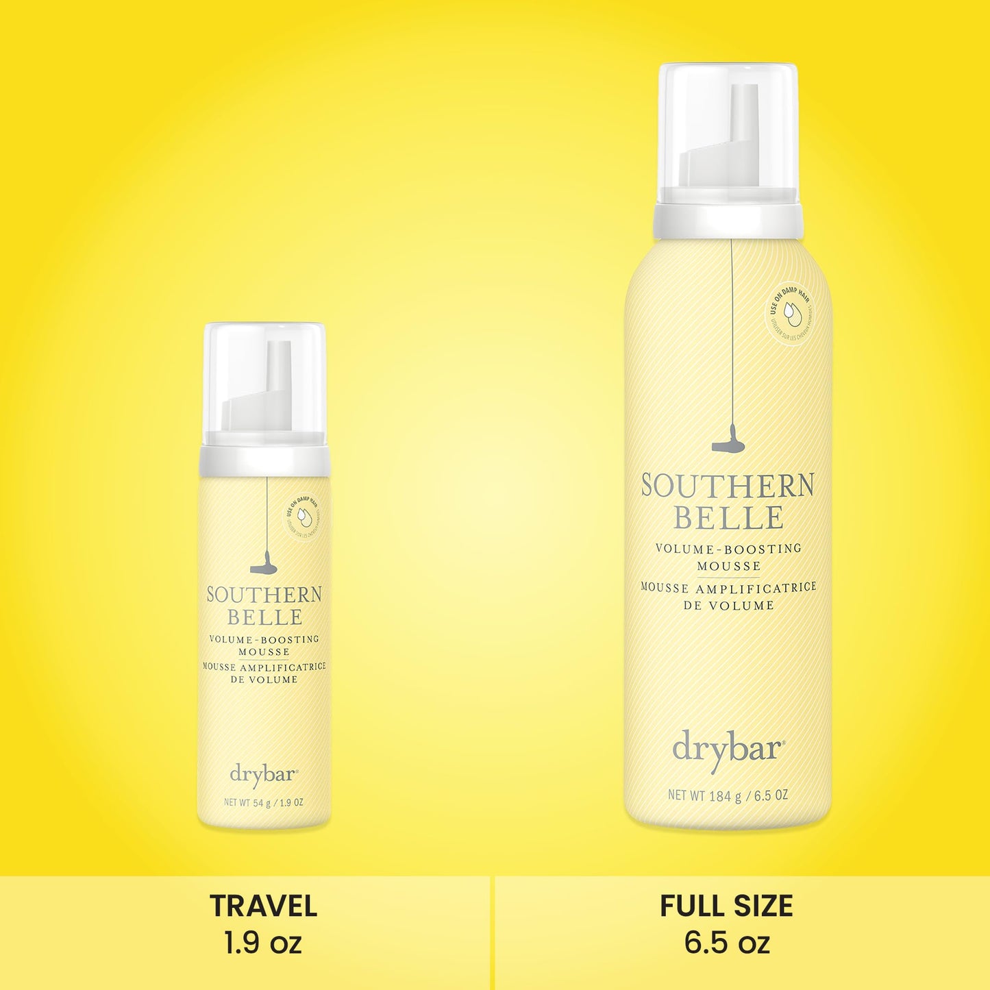 Drybar Southern Belle Volume-Boosting Mousse Travel Size | Adds Body & Shine, Smooths Hair, Prevents Frizz & Damage for Lasting Style