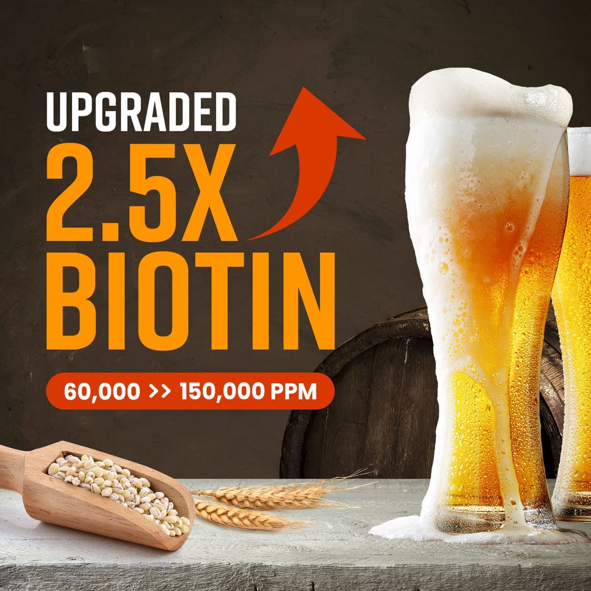 CRAZY SKIN German Beer Yeast Biotin Shampoo 300ml – Anti-Hair Loss, Thickening, Hard Water Defense, Gentle Exfoliating, Sulfate-Free Formula