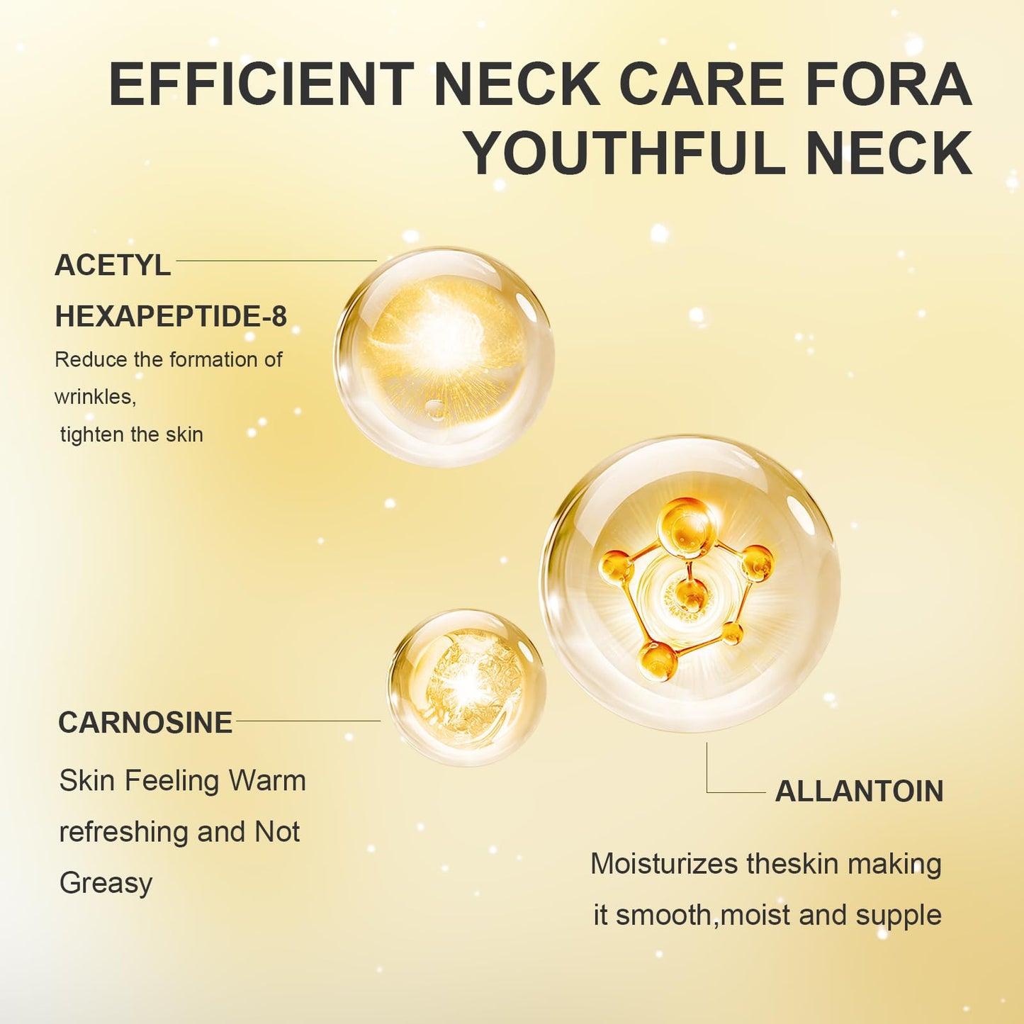 AH-8 Firming Neck Cream for Crepey Skin – Hexapeptide Moisturizing & Tightening Lotion for Women & Men, Day & Night Use