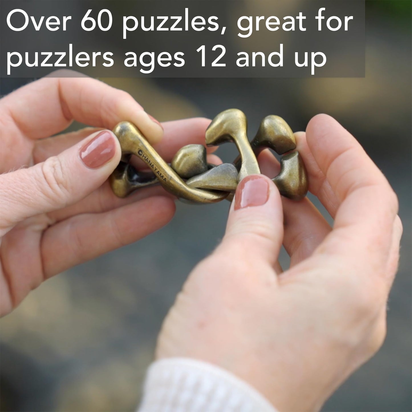 BePuzzled | Hourglass Hanayama Metal Brainteaser Puzzle Mensa Rated Level 6, for Ages 12 and Up