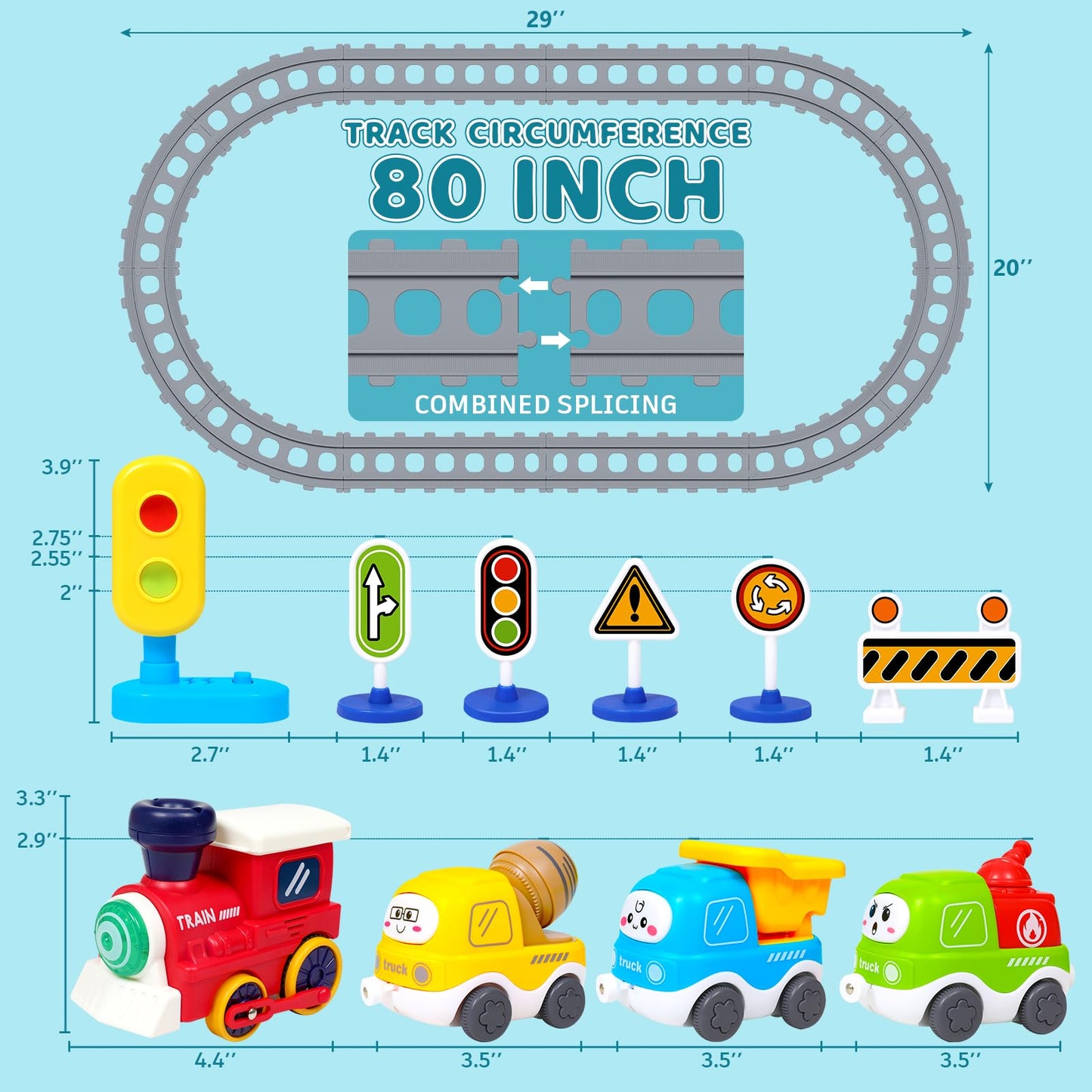 Electric Train Set for Toddlers & Kids 3-8 with Lights, Music, Steam, Magnetic Tracks – Realistic Train Toy for Boys & Girls Birthday Gift