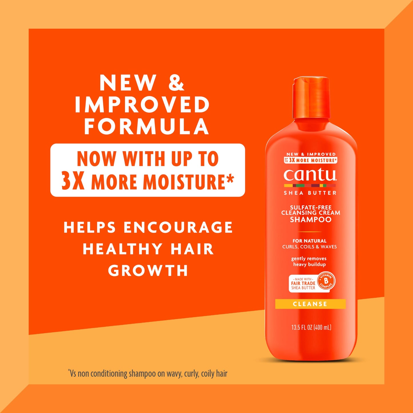 Cantu Sulfate-Free Cleansing Cream Shampoo with Shea Butter for Natural Hair, 13.5 oz