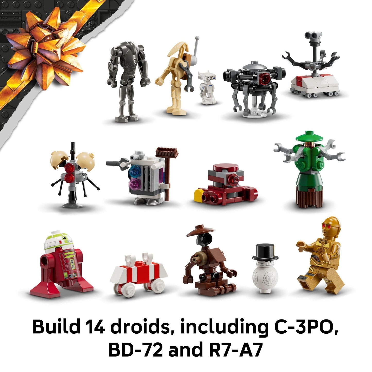 LEGO Star Wars Advent Calendar 2025 – 24 Holiday Toys, C-3PO & BB-8 Minifigures, Ages 6+, Christmas Gift, Set 75418