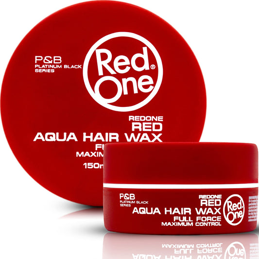 Red One Aqua Hair Wax container on a white background