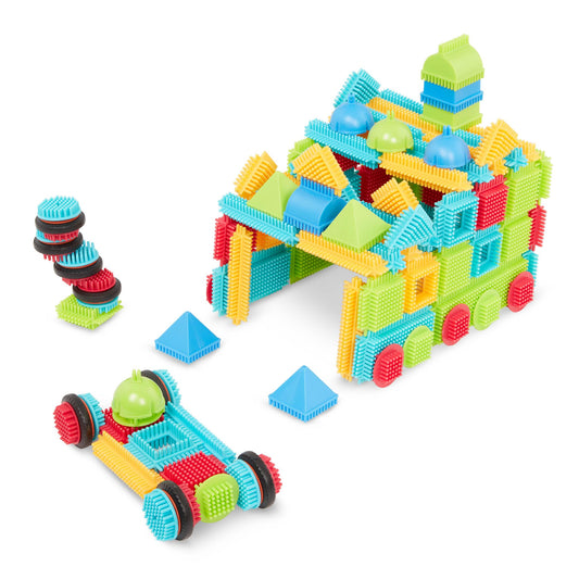 Battat Bristle Blocks 112-Piece Building Set – STEM Interlocking Construction Toys for Toddlers & Kids 2+ – Creative Developmental Playset