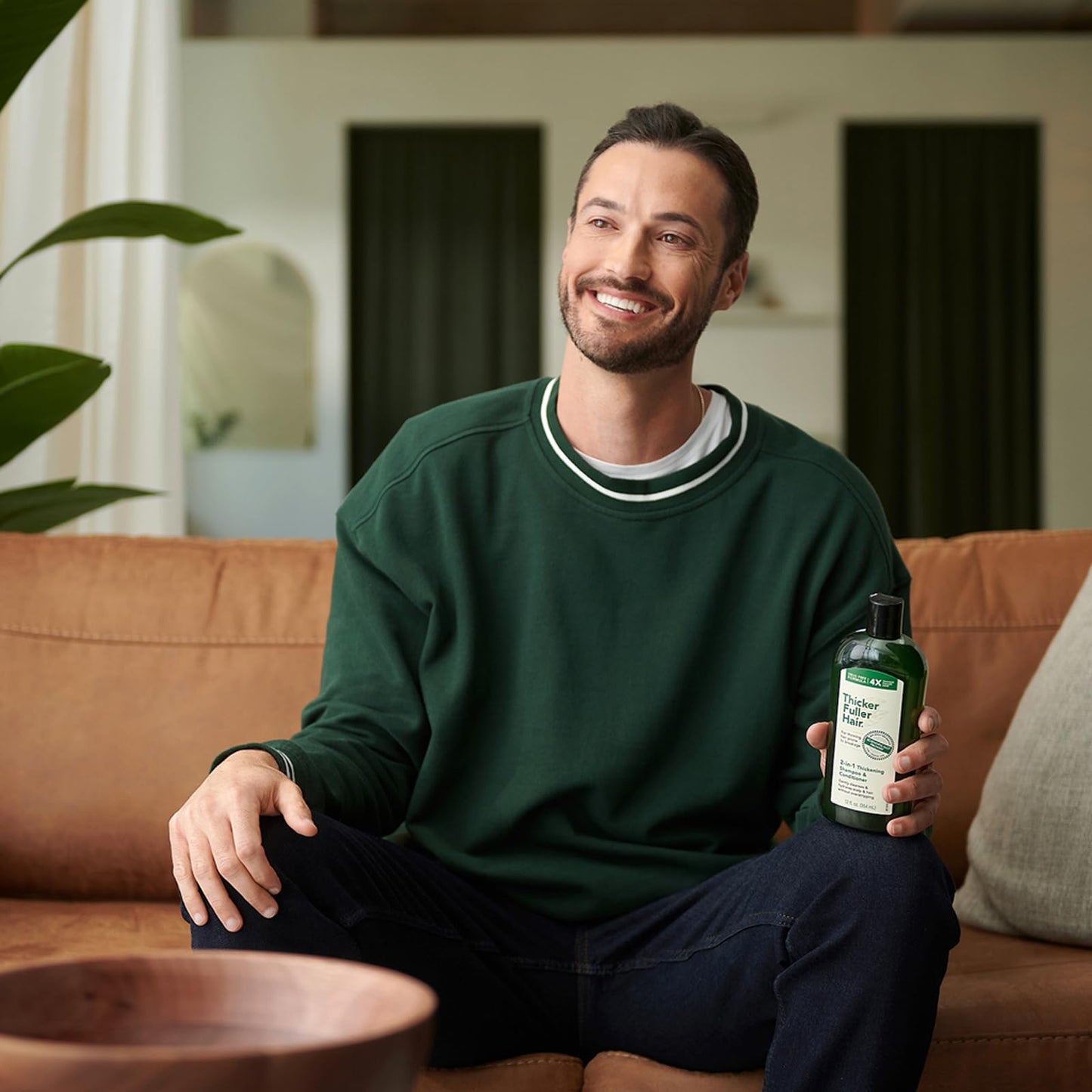 Thicker Fuller Hair 2-in-1 Thickening Shampoo and Conditioner for Men - Shampoo for Thinning Hair - Hydrating Shampoo with Aloe Leaf Juice - 12 oz.