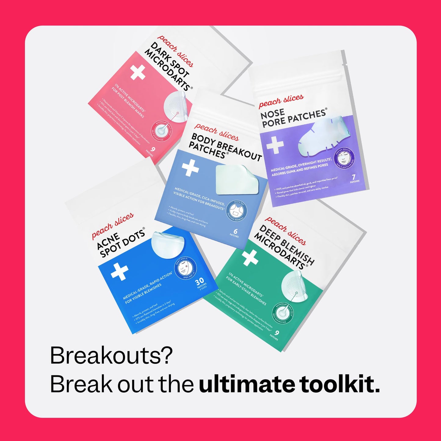 Peach Slices Acne Spot Dots – Hydrocolloid Pimple Patches for Zits & Blemishes, Vegan & Cruelty-Free, 3 Sizes, 30 Ct