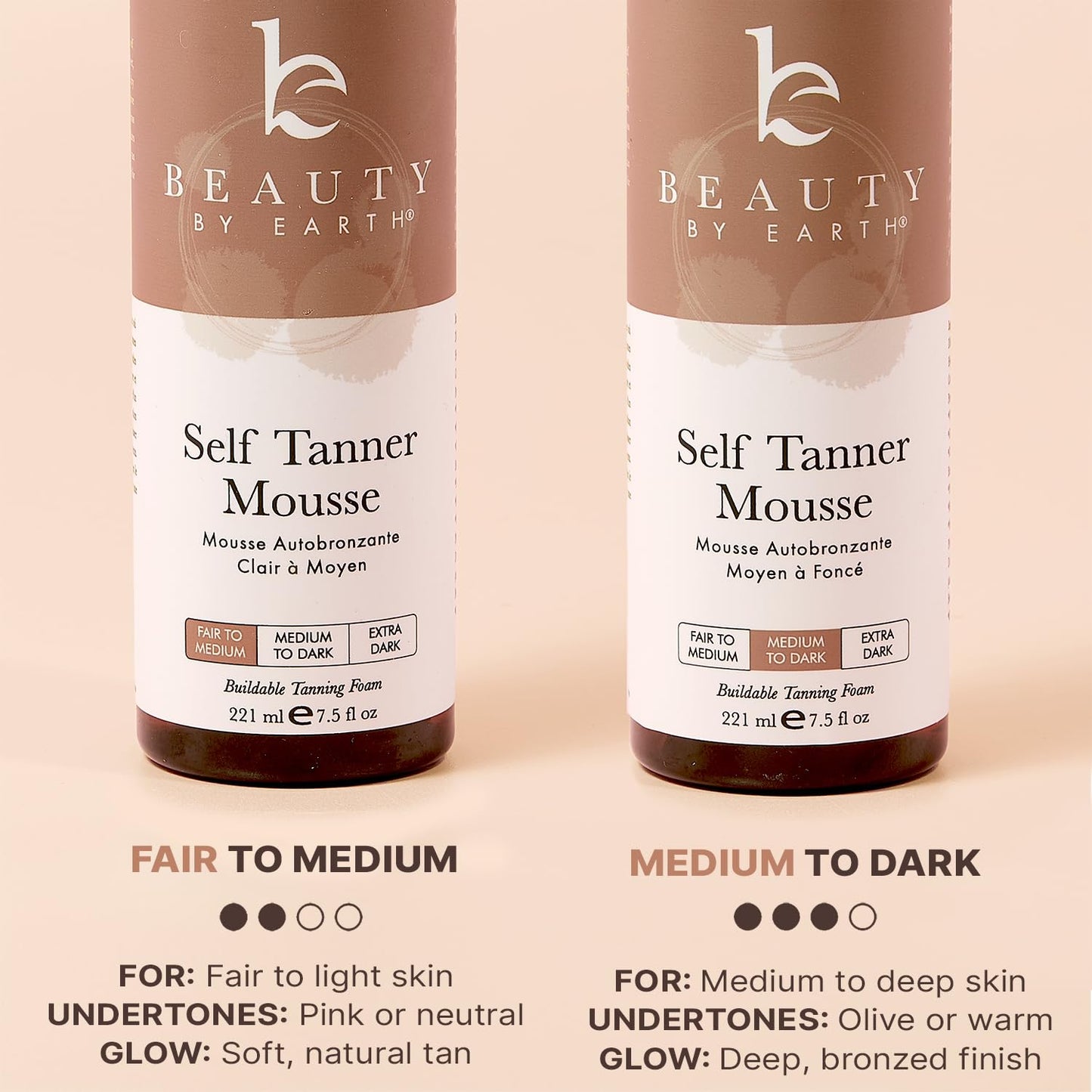 Self Tanner Mousse for Dark Tan – Natural & Organic Sunless Tanning Foam, Clear, Non-Toxic, Streak-Free, USA Made for a Deep, Natural Glow