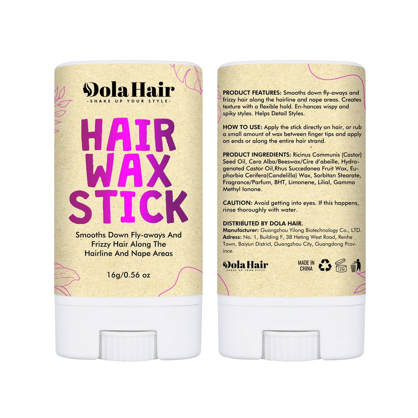 Dolahair Hair Wax Stick - Flyaway Control and Styling Pomade for Kids, Women, and Men - Hair Bun Maker and Accessorie (0.6 Oz Pack of 1)