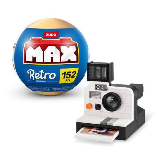 MAX Premium Retro Building Bricks Polaroid by ZURU – Build, Collect & Display Retro Tech for Teens, Adults & Collectors