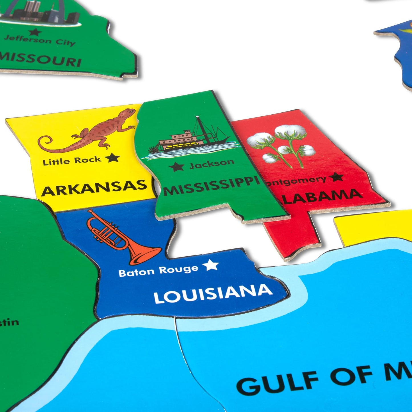 Melissa & Doug USA Map Floor Puzzle, 51 Jumbo Pieces, 2 x 3 Feet, Educational Geography Giant Puzzle for Kids Ages 6+ - FSC Certified