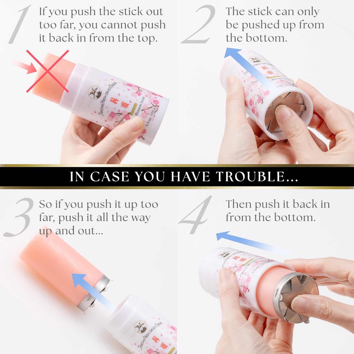 GATSBY Tancho Hair Styling Wax Stick 3.5oz | Japanese Cherry Blossom Scent | Plant-Based Pomade for All Hair Types | Mandom Japan Special Edition