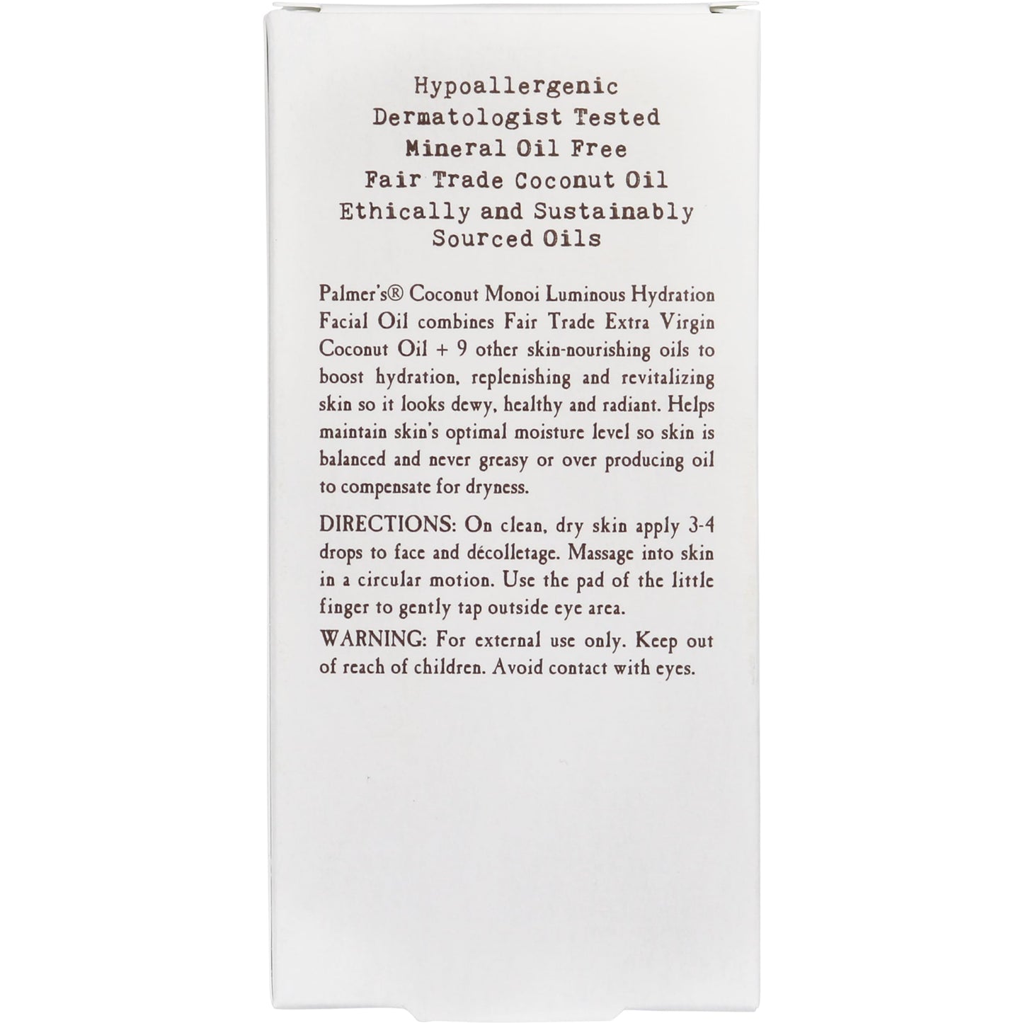 Palmer's Coconut Oil Formula Coconut Monoi Luminous Hydration Facial Oil, 1 Ounce