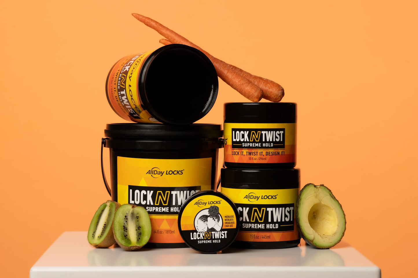 AllDay Locks Lock N Twist Gel 5 oz | Supreme Hold, No Frizz or Flaking | Hydrating & Nourishing with Grape & Avocado | For Braids, Twists & Cornrows