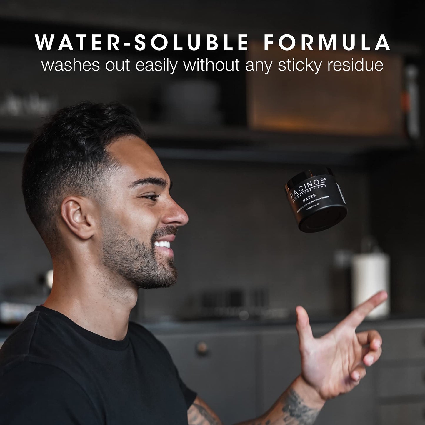 Pacinos Matte Hair Paste - Firm Hold, No Shine, Sculpting & Styling Wax, Long Lasting Definition & Texture, No Flakes, All Hair Types, 4 fl. oz.