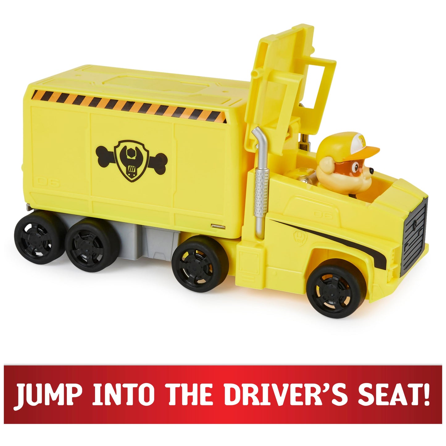 Paw Patrol, Big Truck Pup’s Rubble Transforming Toy Trucks with Collectible Action Figure, Kids Toys for Ages 3 and up